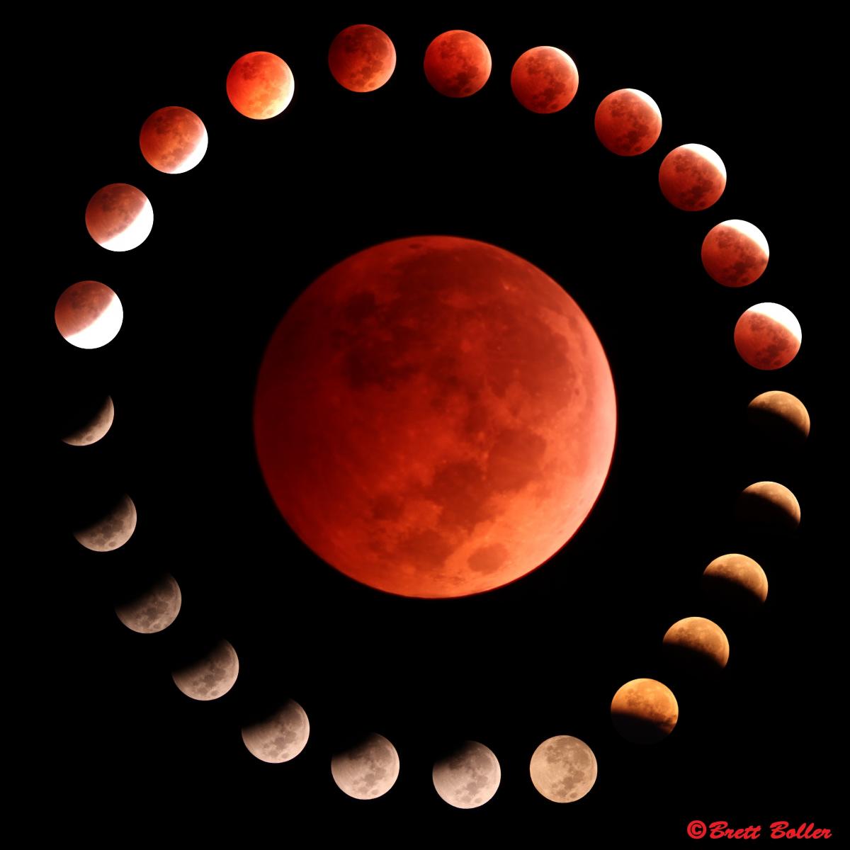 Timelapse of the lunar eclipse stages